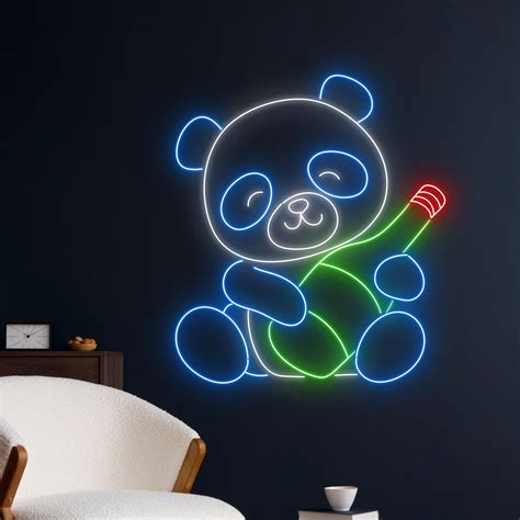 Handmadetneonsign Panda Soju Neon Sign Soju Panda Neon Light Soju