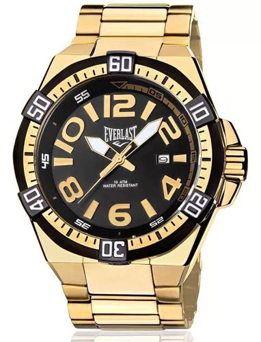 Rel Gio De Pulso Everlast Masculino Anal Gico Dourado E Frete Gr Tis