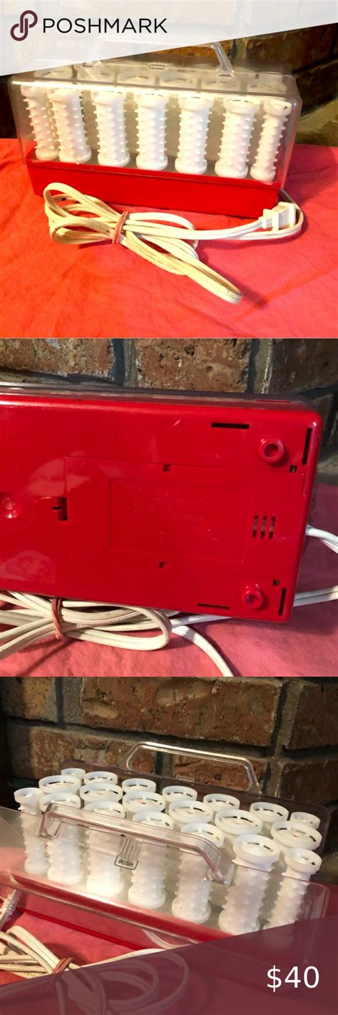 Vintage Clairol Style Setter C 20 1 Wax Hot Rollers Hair Curlers Set White Red Hot Rollers