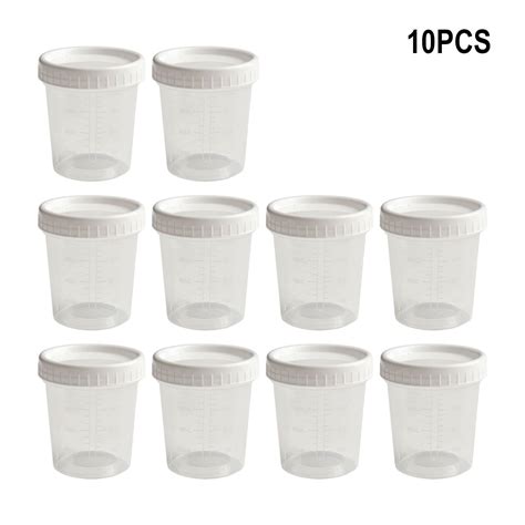120ml Laboratory Measuring Cup With Lids Plastic Specimen Sample Jars