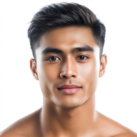 Handsome Filipino Man With Radiant Skin Isolated On White Background
