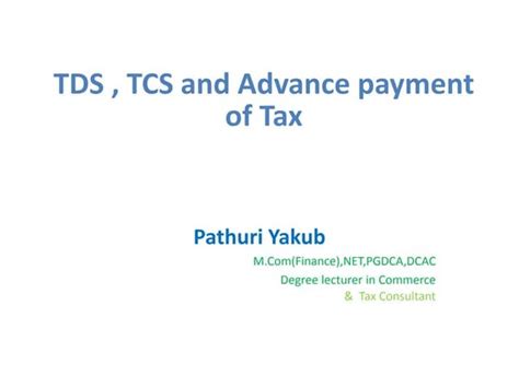 Tds Provisions [income Tax Act 1961] Ppt