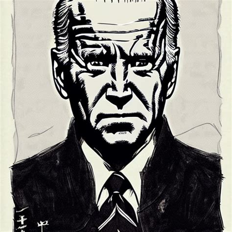 Krea Joe Biden Looking Sinister By Tsutomu Nihei Highly Detailed