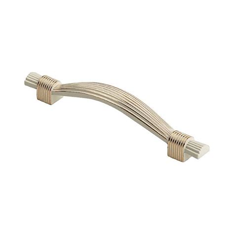 Ручка скоба 128 мм белый с золотом RS-075-128 WG