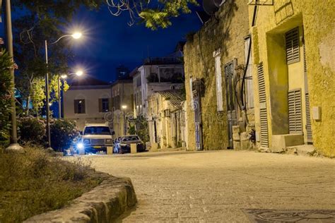 Building In Stone Old City Jaffa In Tel Aviv At Night, Israel Stock ...