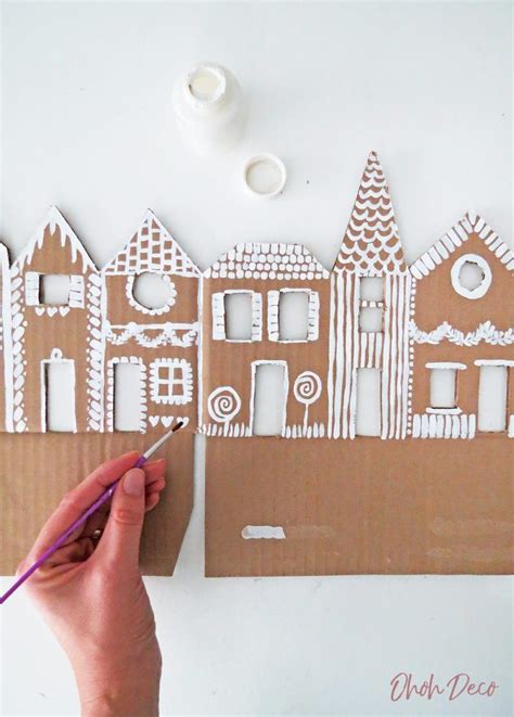 How To Make A Christmas Gingerbread Village With Cardboard Diy