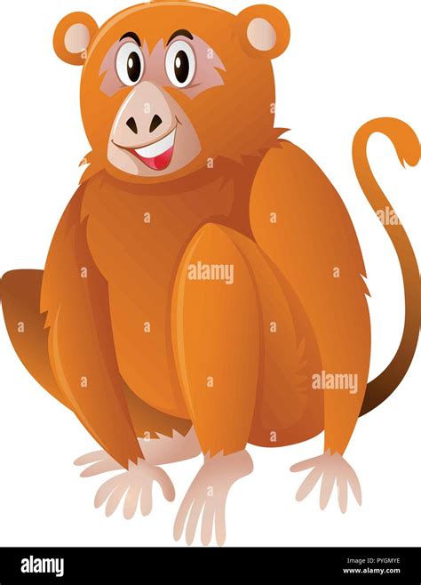 Monkey with brown fur illustration Stock Vector Image & Art - Alamy