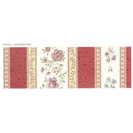 Tissu Coton Beaucaire Ivoire Rose