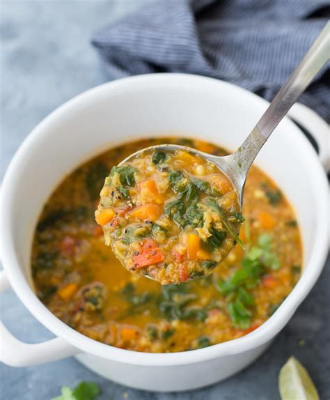 Red Lentil Soup With Spinach - The flavours of kitchen