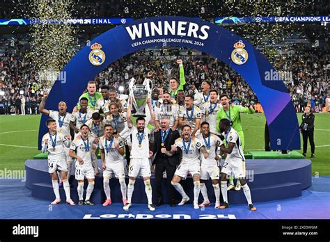 london uk st june  players  real madrid celebrate