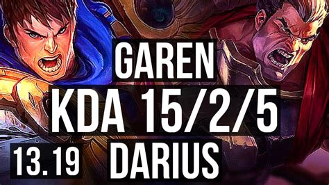 GAREN Vs DARIUS TOP 7 Solo Kills 15 2 5 Godlike EUW Diamond