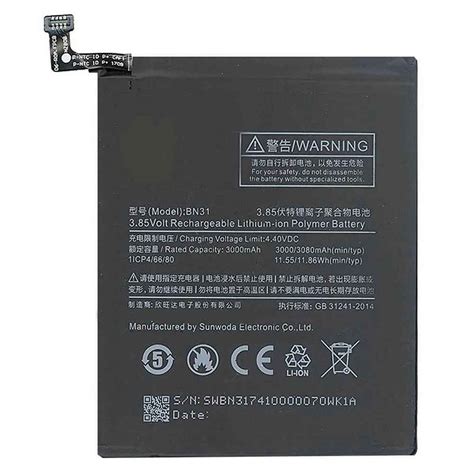 3000mah Xiaomi Bn31 Batteria Per Xiaomi Mi A1 Mi 5x Smartphone Battery