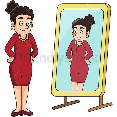 Woman Looking Into Mirror Cartoon Vector Clipart FriendlyStock