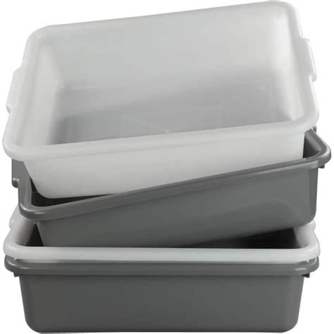 Grande Bassine Plastique Rectangulaire Gris Et Blanc Paquets