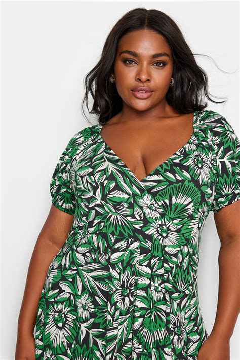 Yours Plus Size Green Floral Print Maxi Dress Yours Clothing