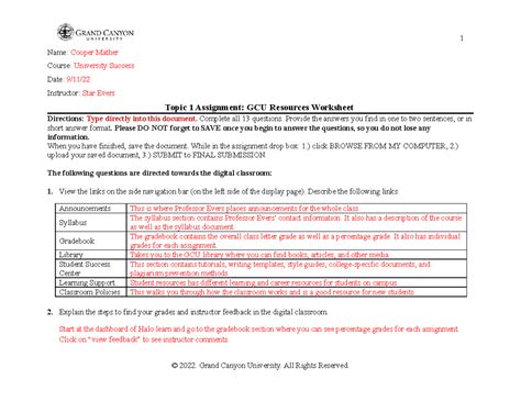 Unv Rs T Resources Worksheet Trad Name Cooper Mather Course