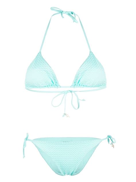 Fisico Devor Effect String Bikini Set Farfetch