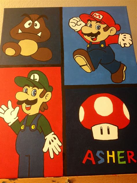 Super Mario Painting I Made For My Nephew 08 03 13 Base Super