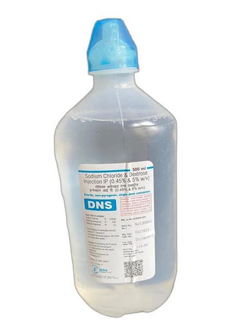 Isotonic 500ml 0 45 DNS Sodium Chloride Dextrose IP Injection