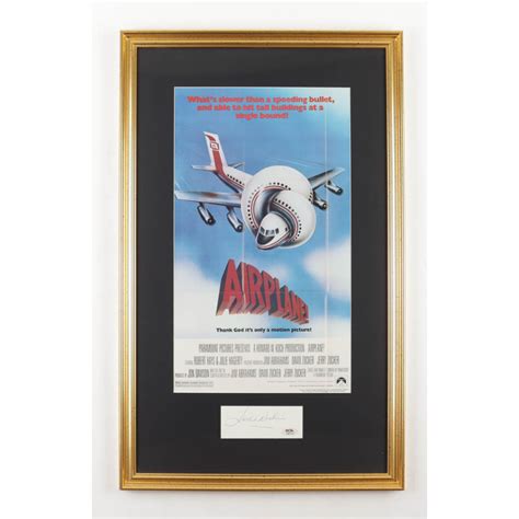 Leslie Nielsen Signed "Airplane!" Custom Framed Cut Display with Movie ...