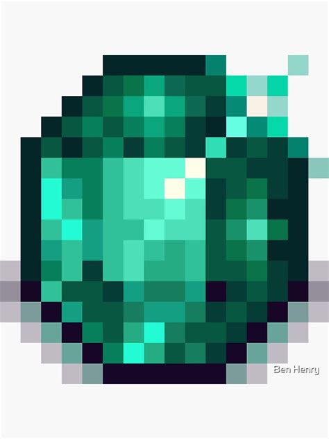 Pixel Emerald Sticker For Sale By Benhenry Redbubble