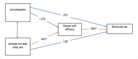 Path Model 2 Diagram Attitude Toward Risky Sex And Acculturation As