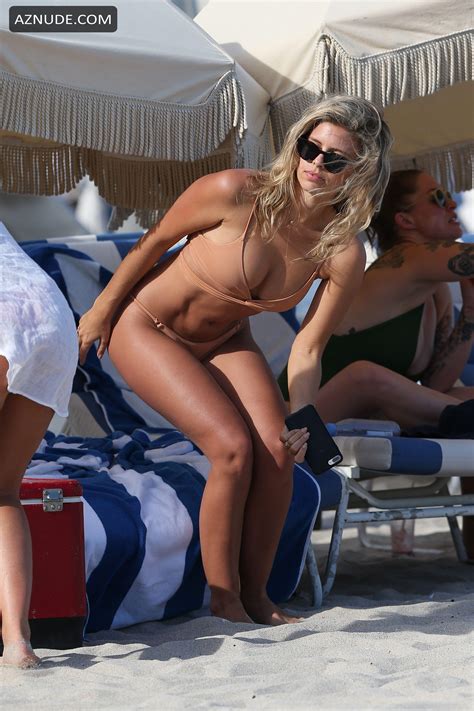 Devin Brugman Sexy With Natasha Oakley In Nude Colored Bikinis At The Beach In Miami Aznude