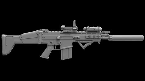 Us Socom Mk17 Scar 3d Model Turbosquid 1956723