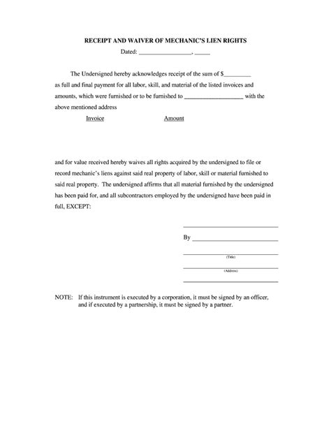 Lien Waiver For Homeowner Fill Out Sign Online DocHub