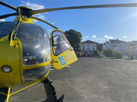 Evacúan En Helicóptero A Un Operario De Una Obra En Marín Tras Sufrir