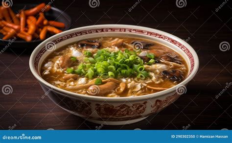 Hot And Sour Tofu Soup Steam Rising From A Tangy Broth Filled With