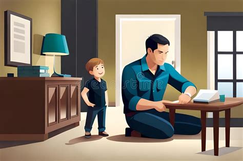 Father S Day Animated Illustration The Love Between A Dad And His Son