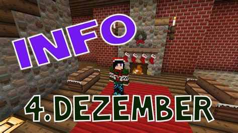 Minecraft Adventskalender 4 Dez Info YouTube