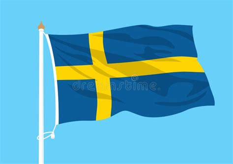 Sweden flag waving stock illustration. Illustration of symbol - 117254351