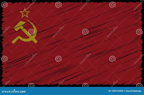 Soviet Flag Scribble Grunge Stock Illustration - Illustration of sickle ...