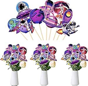 Amazon Outer Space Centerpiece Sticks Pcs Space Cake Toppers