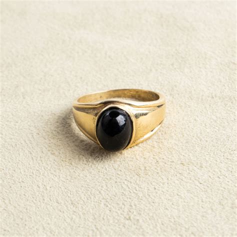 Siegelring Mit Onyx Oval Handgemacht Etsy De