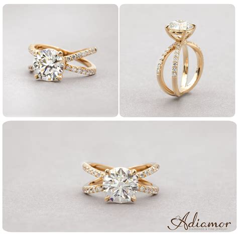 The Adiamor Diamond Criss Cross Engagement Setting Highlights The