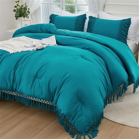 Andency Turquoise Full Size Comforter Set 3 Pieces Boho