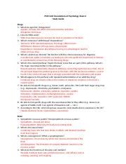 Exam Study Guide Docx Psyc Foundations Of Psychology Exam