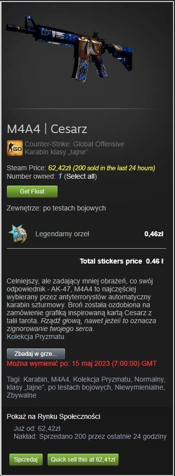 M4A4 Cesarz KOSA SKINY CS GO NÓŻ SKIN Łomża Kup teraz na