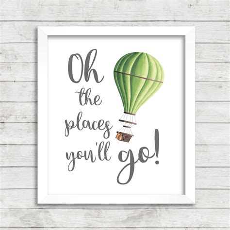 Oh The Places You Ll Go Hot Air Balloon X Printable Wall Art