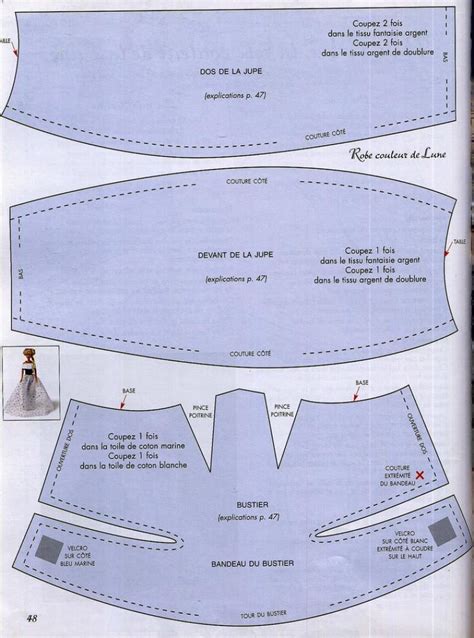 Ball Gown For Barbie French Barbie Clothes Patterns Sewing Barbie