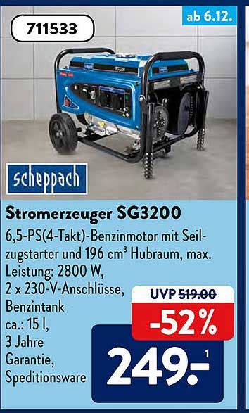 Scheppach Stromerzeuger Sg Angebot Bei Aldi S D Prospekte De