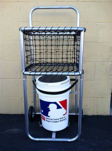 Baseball Batting Cage Portable Ball Caddy Cart With 21 Hdpe Net Pocket