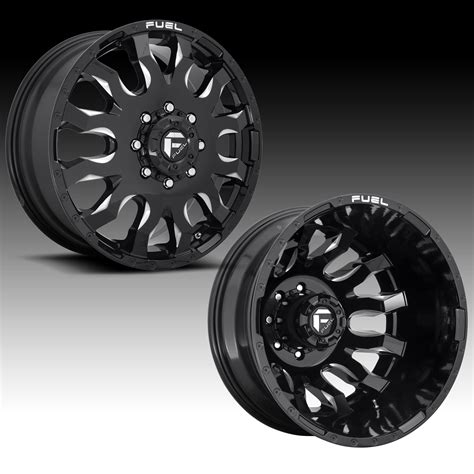 Fuel Blitz Dually D Gloss Black Milled Custom Wheels Rims Blitz