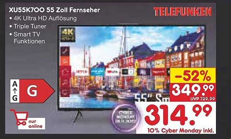 Telefunken Xu55k700 55 Zoll Fernseher Angebot Bei Netto Marken Discount