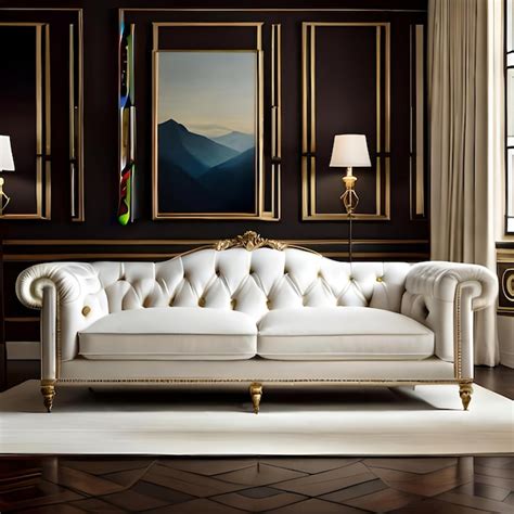 Premium AI Image | Modern living room interior with a white couch