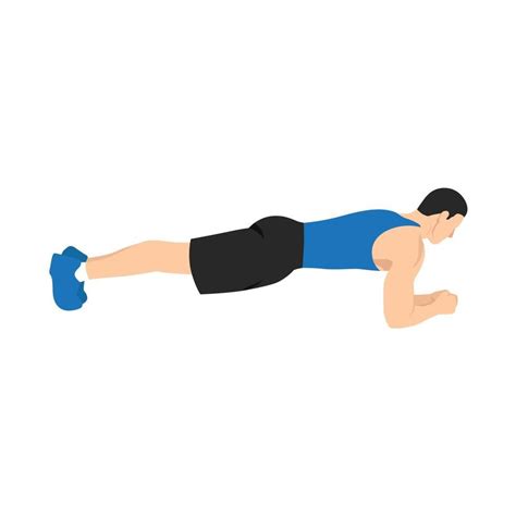 Man doing plank. abdominals exercise flat vector illustration isolated ...