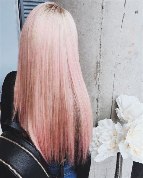 Pastel Pinkhair Straight Hair Styles Cotton Candy Rose Gold